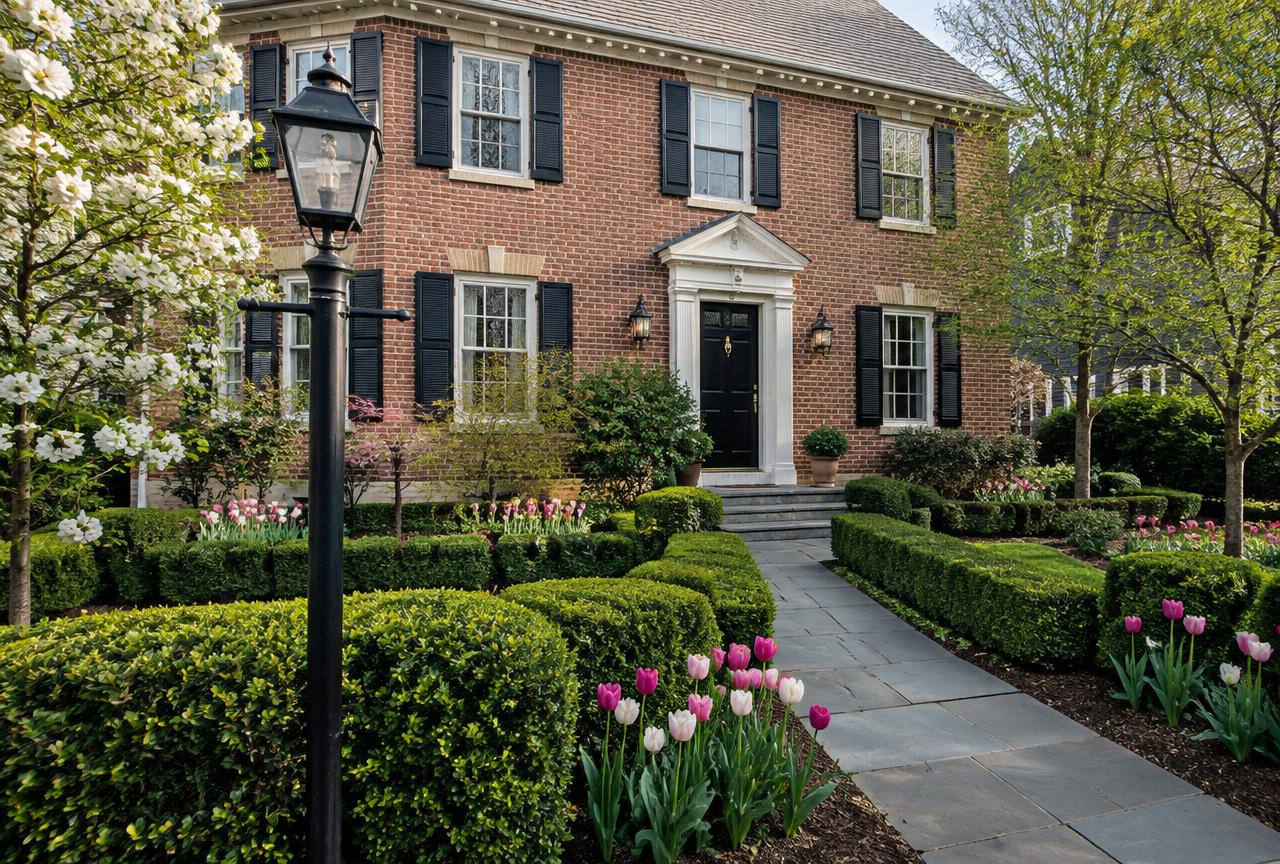 Illustrative photo of a landscaped home typical of Doylestown, PA